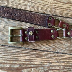 Etienne Aigner Brown Leather Belt with Brass Buckle Vintage 70’s